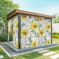 thumbnail image 1 of Outdoor Curtains for Patio Waterproof, Yellow Daisy Outdoor Privacy Panels Grommet, Farmhouse Country Flower Leaf Plant Wood Grain Blackout Outside Curtains for Porch/Cabana 54"x108", 2 Panels, 1 of 8