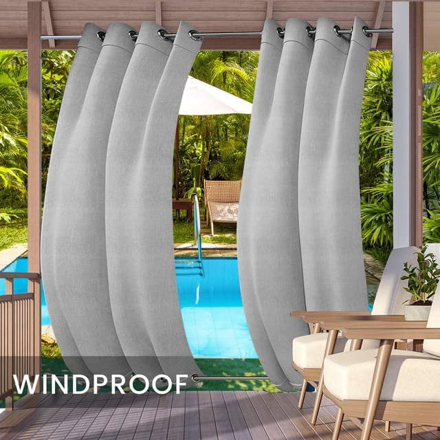 Outdoor Curtains for Garden Patio Gazebo Pergola, Waterproof,Windproof