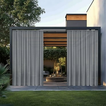 Outdoor Curtains for Patio - Blackout Thermal Insulating Outside Deck for Gazebo Pavilion Pergola Arbor Sun Room, W 52 x L 84 inch, 1 Panel