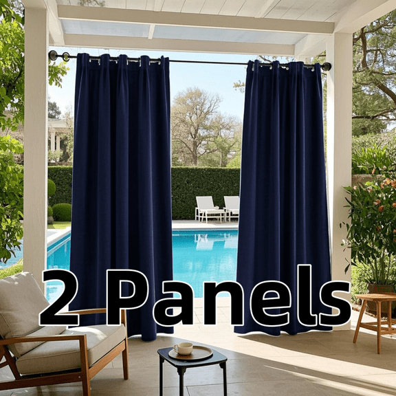 Outdoor Curtains for Patio, Light Filtering Gazebo Curtain for Pergola/Porch, UV & Privacy Protection Outside Drape, 52" Wide, 2 Panels