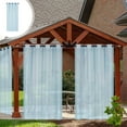thumbnail image 1 of Outdoor Curtains for Patio Waterproof, Sheer Curtains Long Transparent Voile for Gazebo Pergola, 1 Panels, 52 x84 Inch, Blue, 1 of 5
