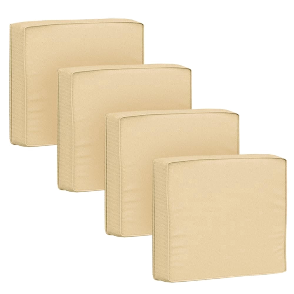 Outdoor Cushion Covers 4 Pack Waterproof&Fade Resistant Zipper Patio Furniture Cushion Covers for Couch, Sofa, Chair, Replacement Covers Only