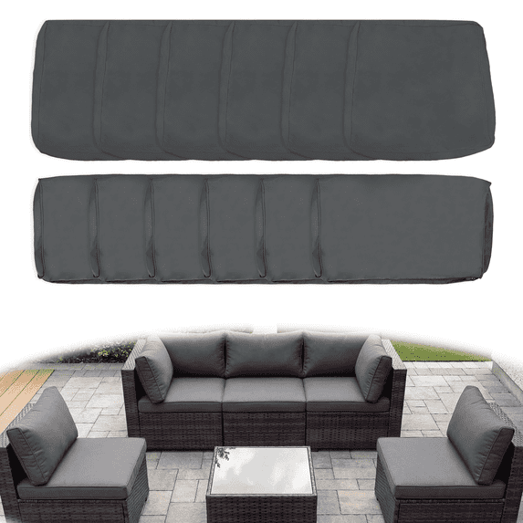 MOLIBYME 12Pcs Outdoor Cushion Covers, Patio Cushion Slipcovers Replacement with Zipper for Outdoor Furniture, Covers Only