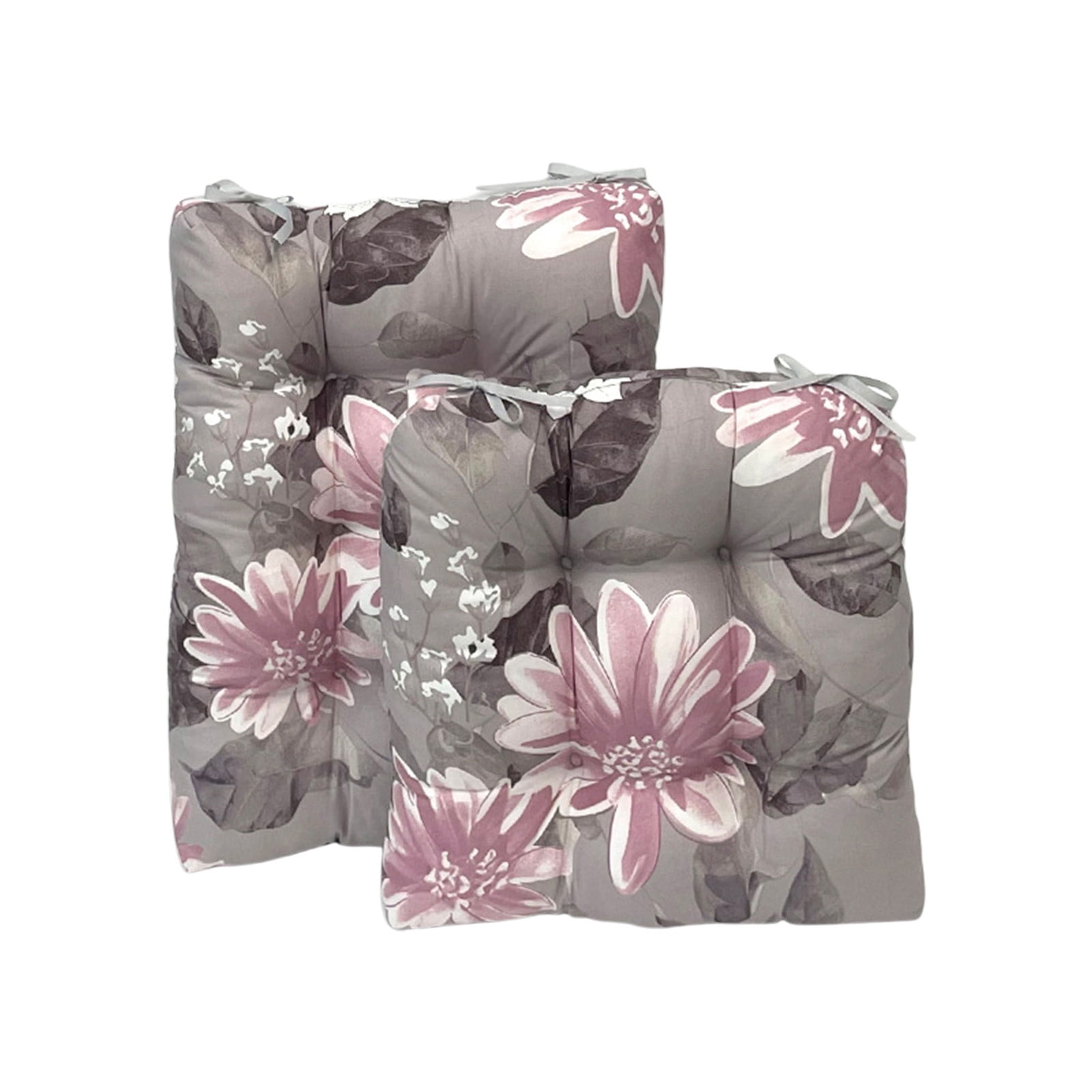 Outdoor Cushions 17" x 17" Patio Chair Seat Pads, Set of 2 Thick Fill Tufted Square Patio Cushions, Water-Resistant Olefin Chair Seat Cushion with Ties for Non-Slip Support