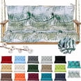 thumbnail image 1 of Outdoor Cushions for Patio Furniture, 4" Thick Waterproof Porch Swing Cushions Replacement with Backrest, 2-3 Seater Bench Cushion（Bamboo leaf,40*71in）, 1 of 7