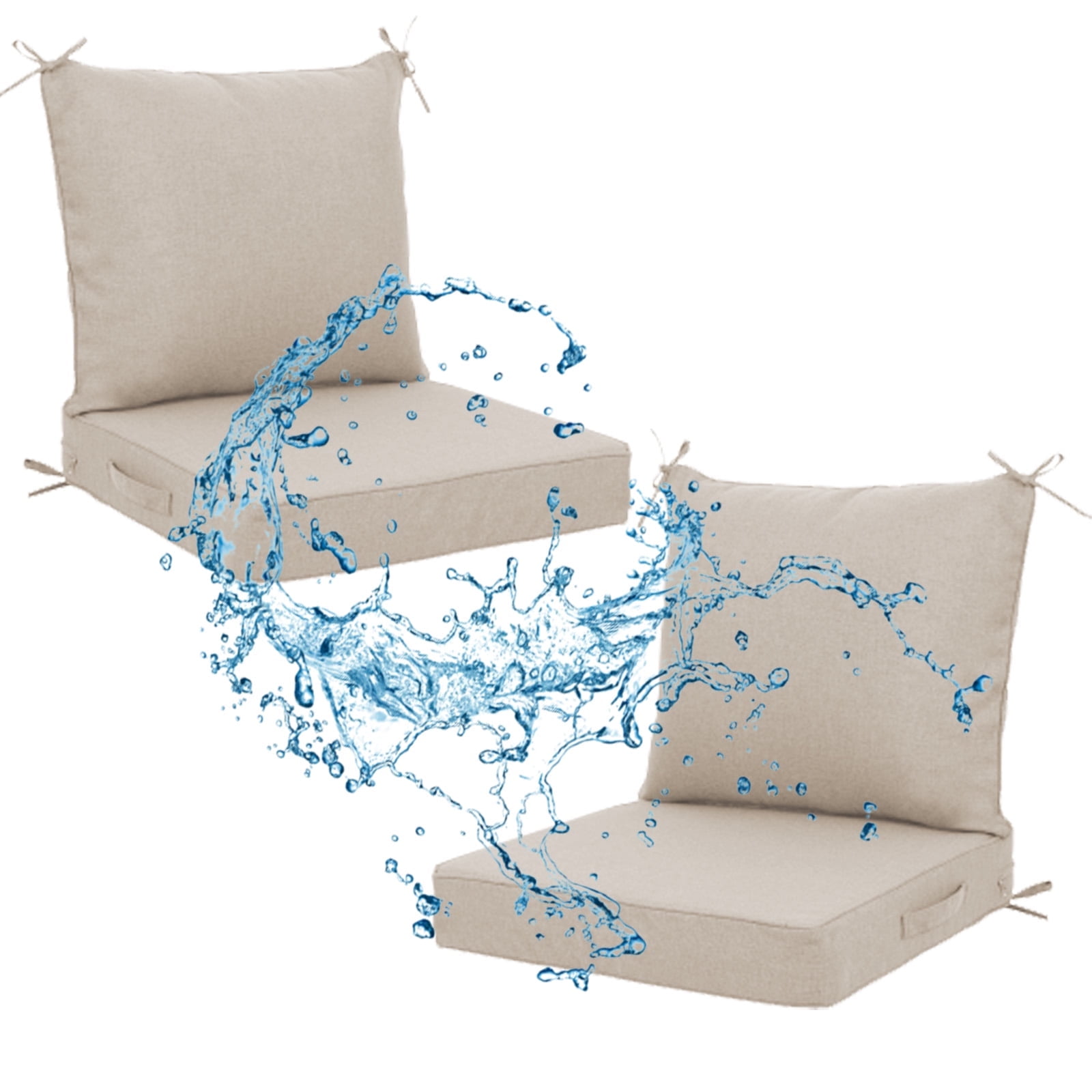 XXLYY Outdoor Cushions for Patio Furniture, Waterproof Deep Seat Cushions Set , 24*24 In Outdoor Chair Replacement Cushions with Removable Cover for Chair Sofa Couch