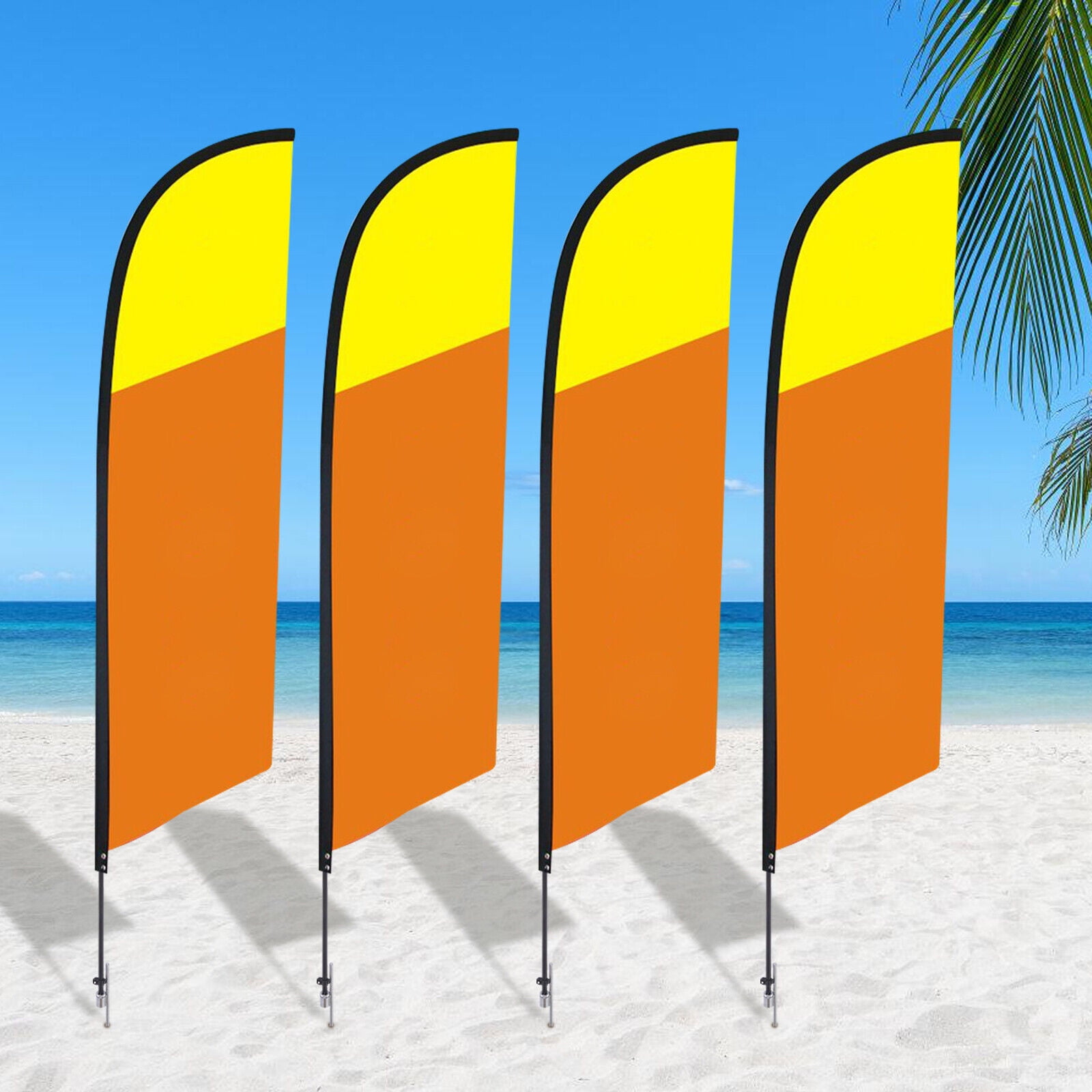 Outdoor Custom Feet Tall Feather Flag Banner For Business Advertising 4pcs