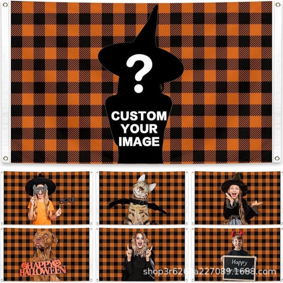 Outdoor Custom Photo Banner 3x5 Ft, Personalized Portrait Hanging Banner with Your Own Image, Custom Printed Outdoor Fabric Flag with Metal Grommets for Party Backdrop Wall Decor