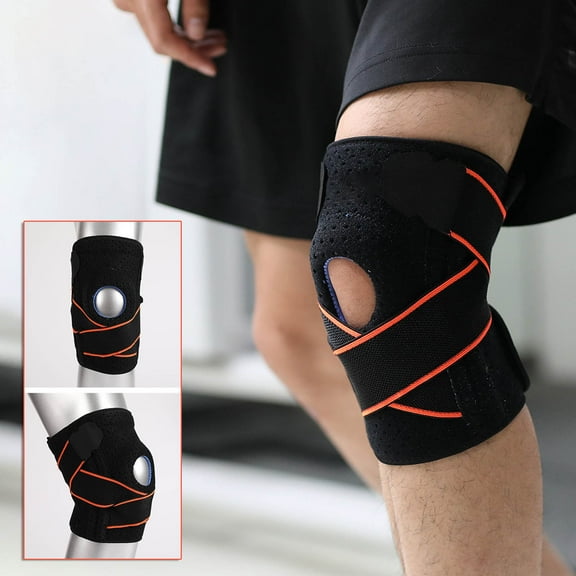Outdoor Cycling Compression Knee Pads, Adjustable Strap Knee Support for Running, Basketball, and Sports, Breathable Protective Gear