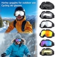 thumbnail image 1 of Outdoor Cycling Ski Goggles Mask, Windproof UV Protective Eyewear for Motorcycle ATV Dirt Bike Snowboarding, Adjustable Strap, 1 Pair, 1 of 6