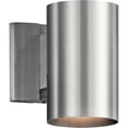 thumbnail image 1 of Outdoor Cylinder Wall Mount Sconce DownLight, Brushed Aluminum 1-Light (5" W x 7" H) 65 Watts, 1 of 6