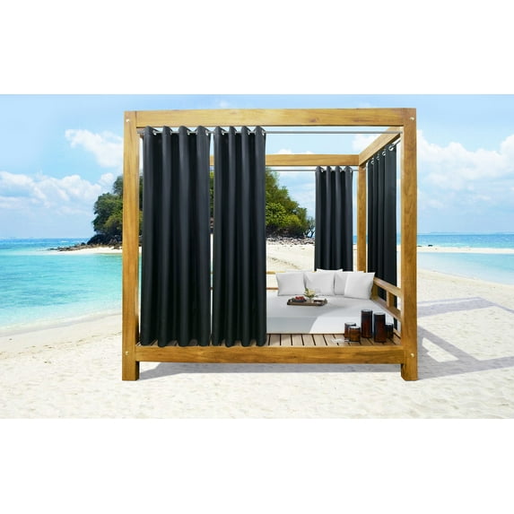 Outdoor Décor Seascapes Outdoor Solid Grommet Top Panel (Set of Two) 50 x 108 Black