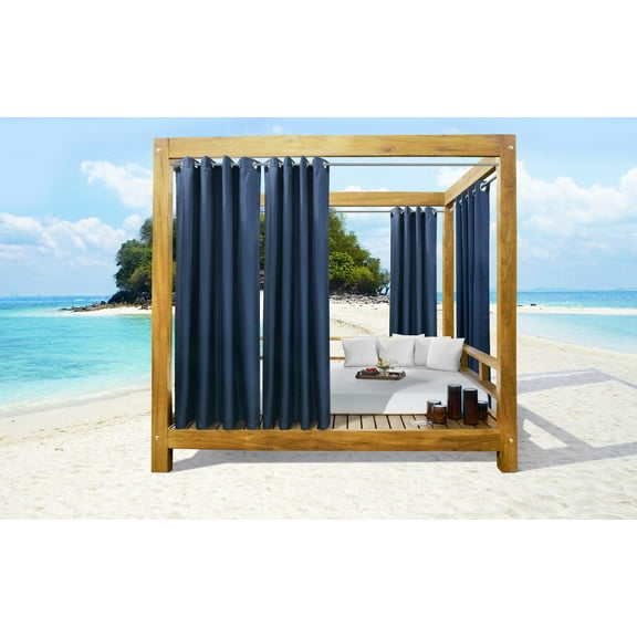 Outdoor Décor Seascapes Outdoor Solid Grommet Top Panel (Set of Two) 50 x 96 Indigo