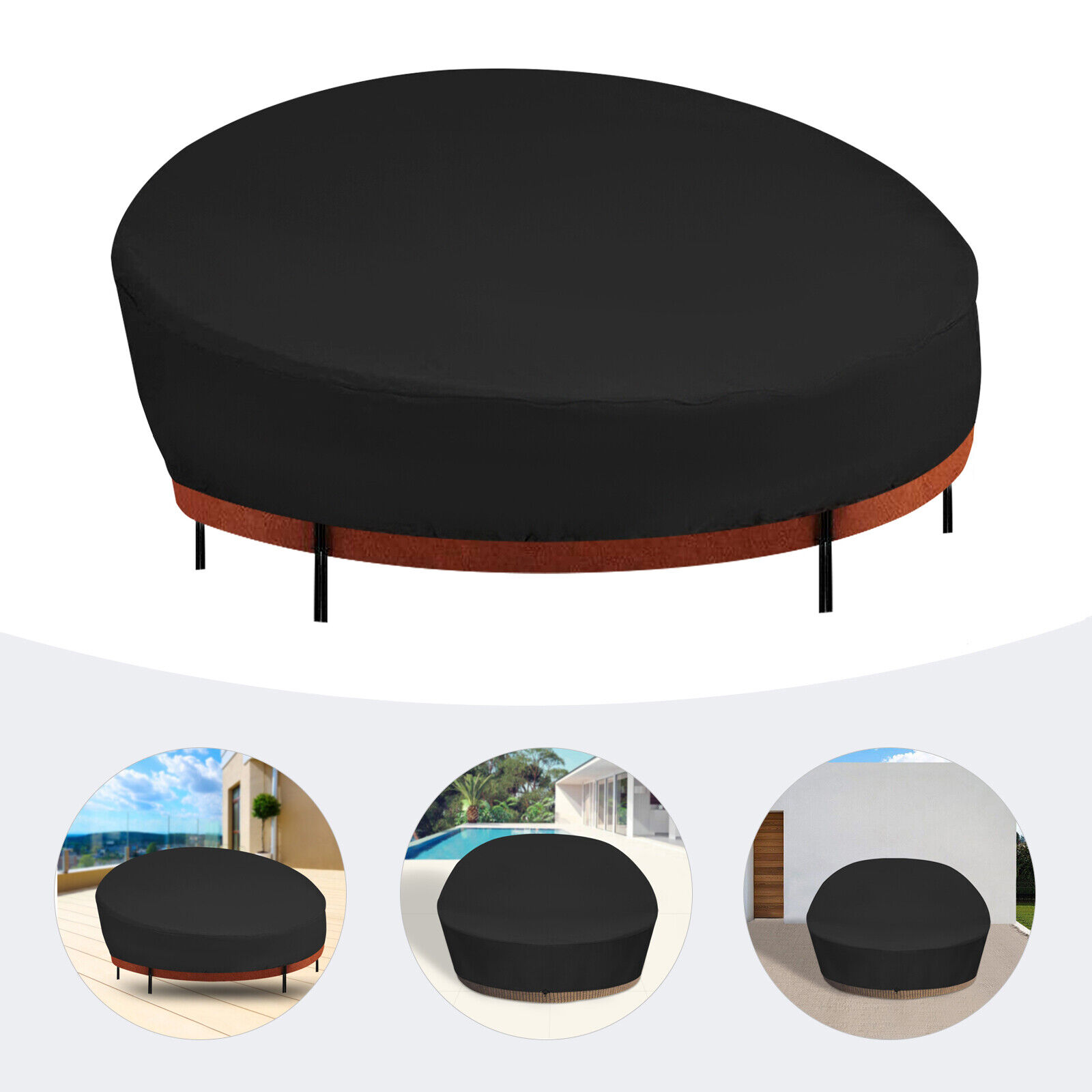 Outdoor Daybed Cover Waterproof Round Canopy Sofa Bed Cover Patio