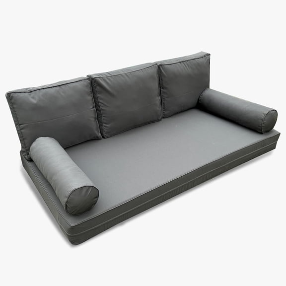 Outdoor Daybed Cushion Cover ,Daybed Mattress Bolster Pillow Fitted Sheet Cover, Size Outdoor Daybed Cushion Cover(Cover ONLY Size 6" D x 75" W x 39" H,Dark Gray
