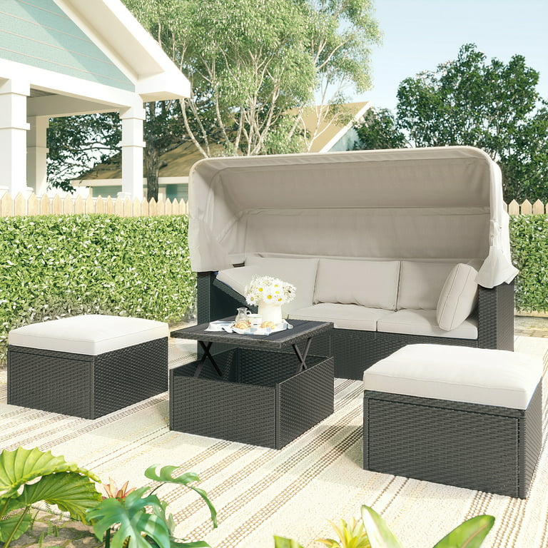 Outdoor Daybed Patio Pe Rattan