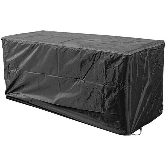 Outdoor Deck Box Cover 420D Waterproof Patio Storage Box Cover Outdoor Deck Box Ottoman Bench Cover Protects from Outdoor Rain Wind and Snow Black 48"L x 24"W x 22"D
