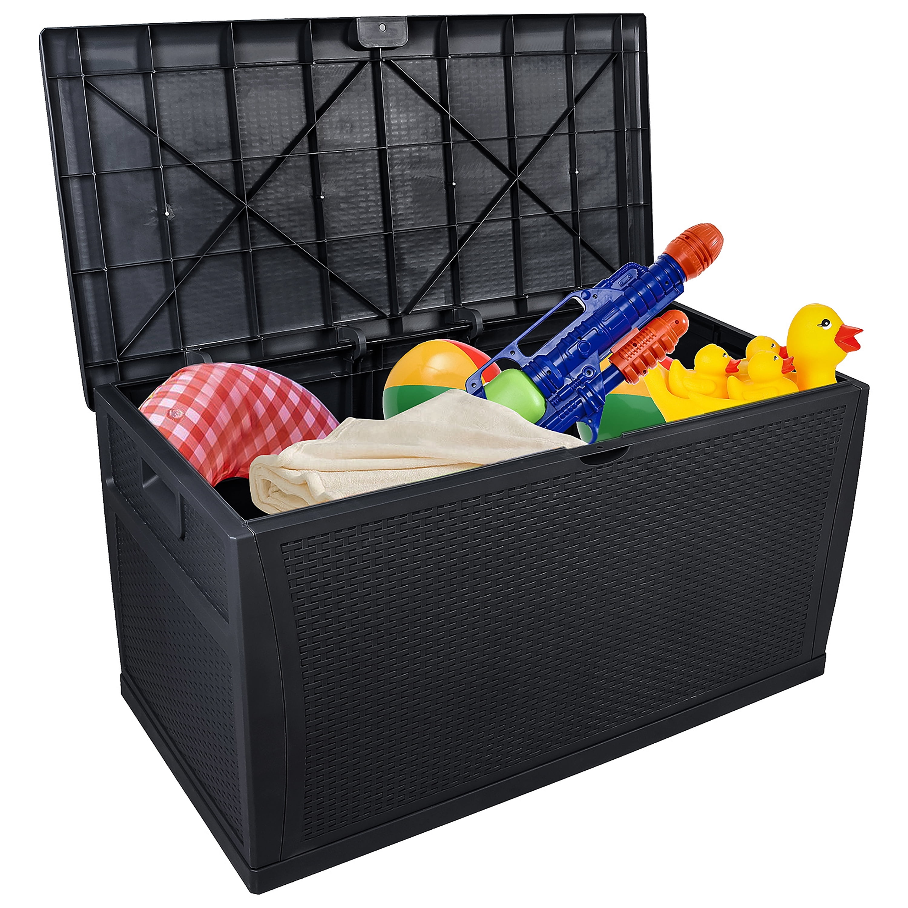 Outdoor Deck Box, XXL Storage Deck Box for Pool Accessories, Outside