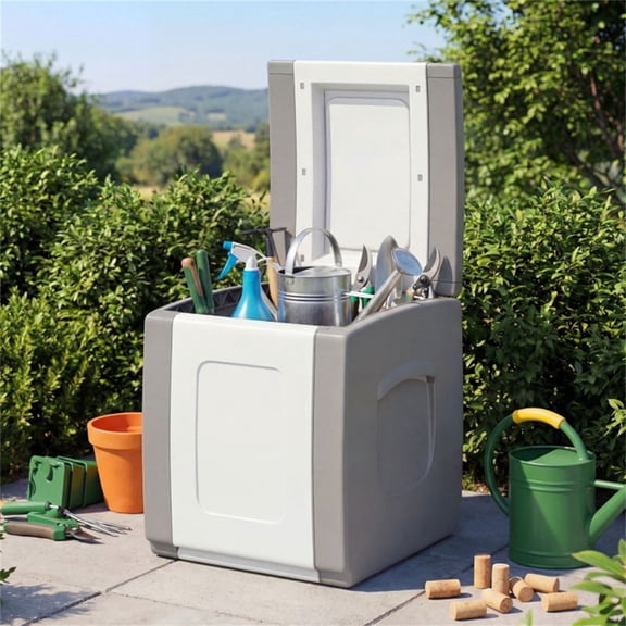 Outdoor Deck Storage Box, Waterproof Storage Container, with Side Handles and A Lid, Easy To Assemble, Durable and Sturdy, Suitable for Gardens and Courtyards