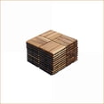 thumbnail image 1 of Outdoor Deck Tiles | 10-Pack 12"x12" Checker Interlocking Acacia Hardwood for Patio Pool Balcony | Mustard Yellow, 1 of 8