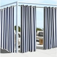 thumbnail image 1 of Outdoor Decor Coastal Stripe Grommet Curtain Panel Window Dressing 50 x 108 in Navy, 1 of 4