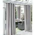 thumbnail image 1 of Outdoor Decor Coastal Stripe Grommet Curtain Panel Window Dressing 50 x 108 in Taupe, 1 of 6