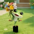 thumbnail image 1 of Outdoor Decor Frog Garden Statues, Large Funny Frogs Figurine, Cute Flower-Holding Frog Garden Stake, Unique Gift for Garden Lovers, Waterproof Acrylic Yard Art for Flower Beds & Landscaping, 1 of 5