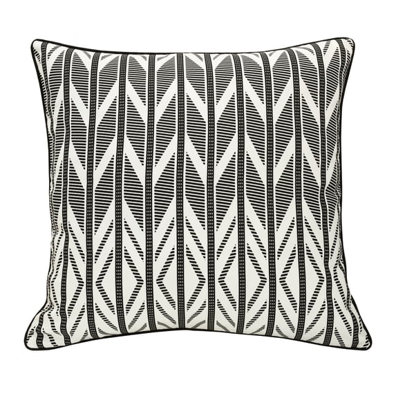 Geo Elegance Outdoor Pillow 24 x 24 in Black