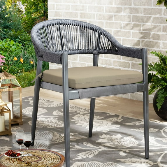 Outdoor Decor Nature Seat Cushion 18 x 19 in Solid Taupe