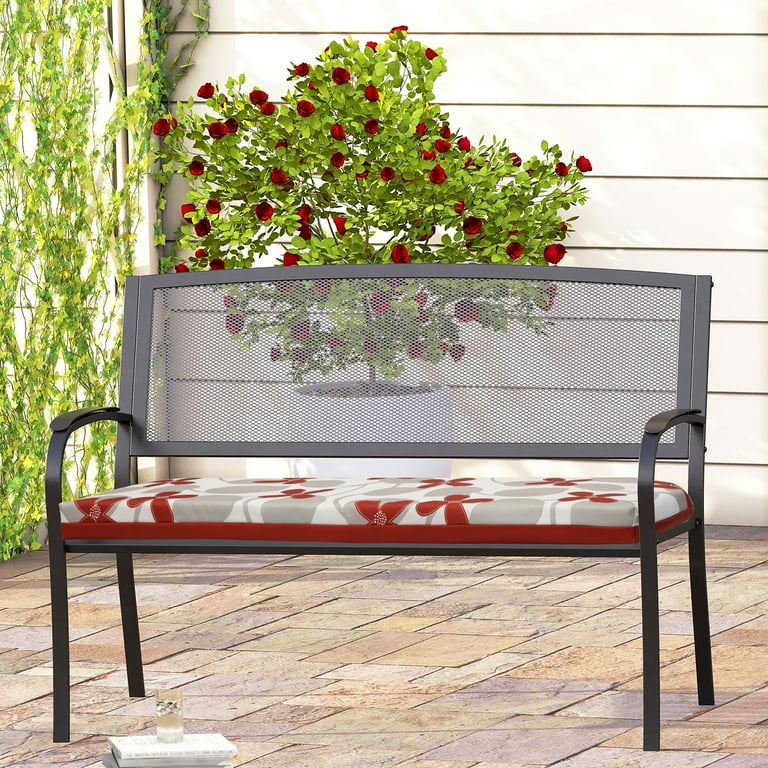 Patterned Wrought Iron Bench Cushions Buy Fern Print Bench Cushion