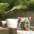 thumbnail image 1 of Outdoor Decor Ruby Red Parrot Print Decorative Pillow 18 x 18 in Multi, 1 of 3