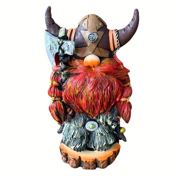 Outdoor Decoration Viking Norse Dwarf Gnome War Gnome Sculpture Gnome Warrior Sculpture Medieval Guard Garden Gnome Statue Garden