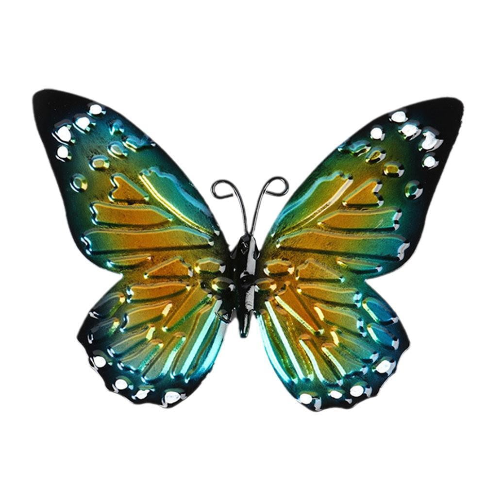 Outdoor Decorations Metal Butterfly Wall Decor 3D Butterflies Wall Art  Hanging Sculpture for Living Room Bedroom or Porch Patio Fence 5.3*3.5 IN 