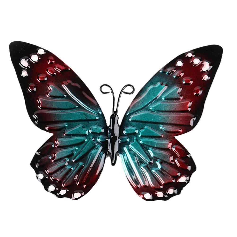  IMIKEYA 2pcs Iron Butterfly Ornament Butterfly Hanging Decor  Butterfly Statue Garden Wall Fake Butterfly Figures for Garden Home Decor  Metal Butterfly Wall Art Decals 3d Wrought Iron Lawn : Home 