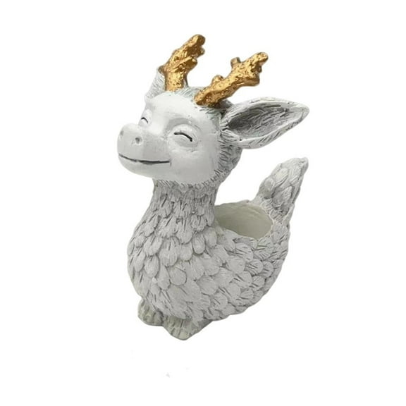 Outdoor Decorations, Outdoor Statues For Garden, Dwarf Deer Flower Pot Garden Courtyard Living Room Decoration Crafts Cartoon Home Decor Statues One Size
