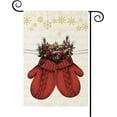 thumbnail image 1 of Outdoor Decorations Winter Garden Flag 12.5x18 Inches, Xmas Red Gloves Flowers Snowflake Vertical Double Sided, Farmhouse Small Flag for Yard Lawn house Home Decor, 1 of 6