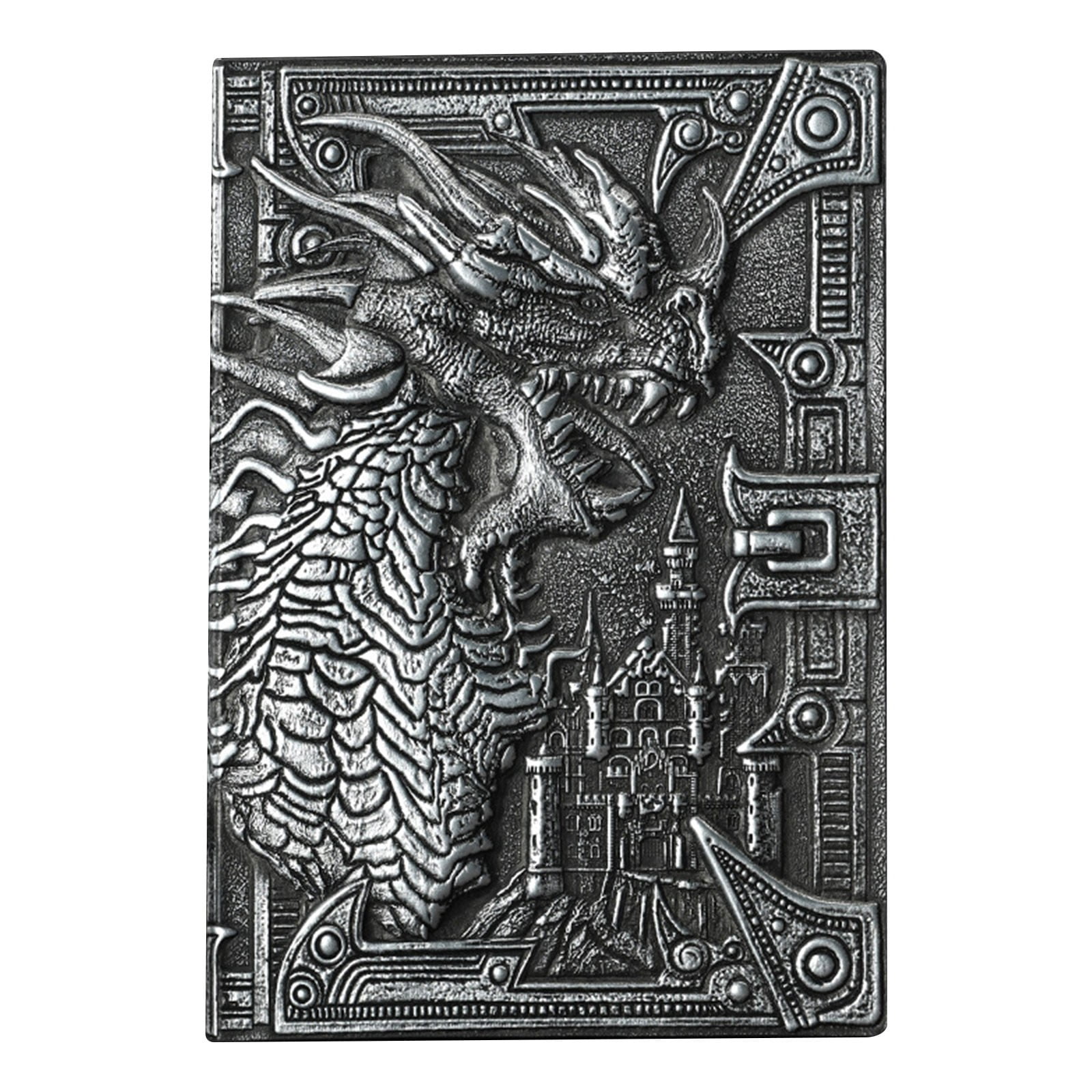 Outdoor Decorations for Yard Metal Yard Art Outdoor and Garden Outdoor Yard Decorations Silver Embossed Dragon Journal Notebook for Garden Patio Lawn Front Yard Single Pack
