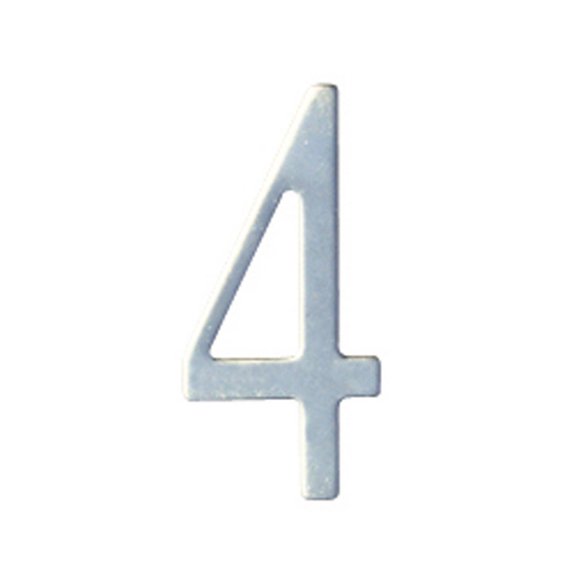 Outdoor Decorative 3 inch Stainless Steel Self Adhesive Address Number - Number: 4