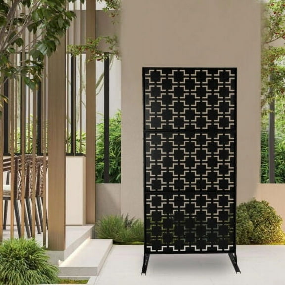 Outdoor Decorative Privacy Screen Panel Planter Wall Metal Fence Panels Black