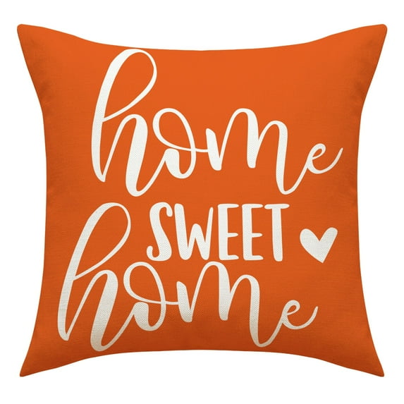 Outdoor Decorative Throw Pillow Covers Set of 4 - Orange Cushion for Home Living Room and Couch