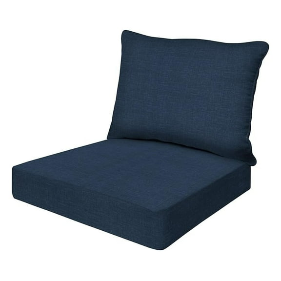 Outdoor Deep Seat, 24 x 24, Hampton Texture Navy Chair Cushion for Patio Furniture