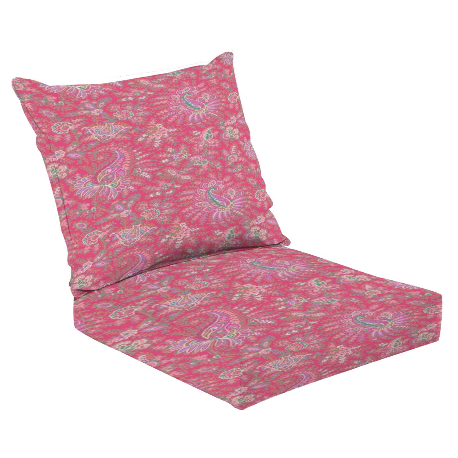 Outdoor Deep Seat Cushion Set 24" x 24" Beautiful Flower Pattern Floral