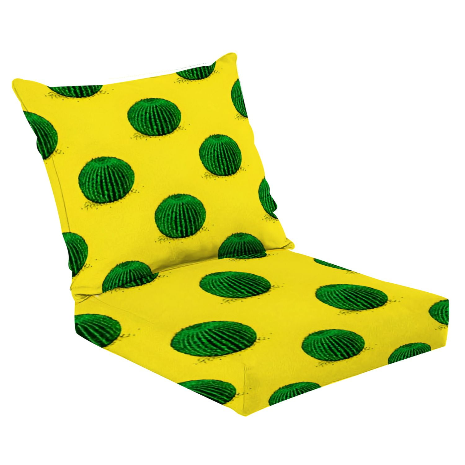 Outdoor Deep Seat Cushion Set 24" x 24" seamless cactus pattern by hand Deep Seat Back Cushion
