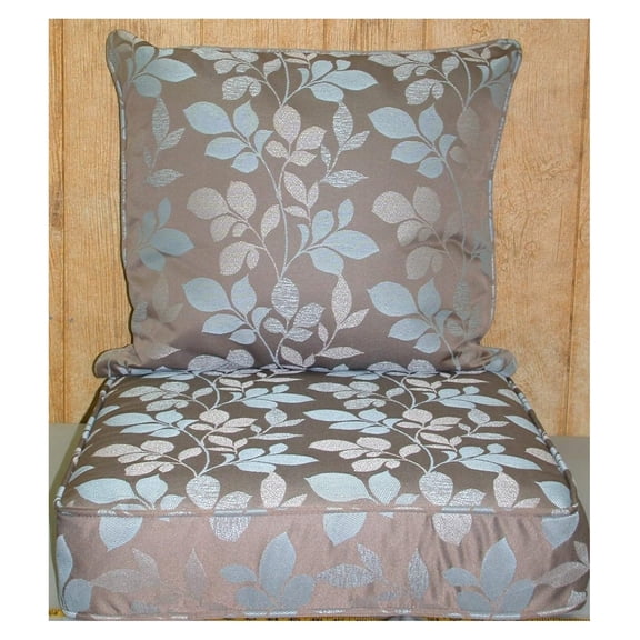 Outdoor Deep Seat Cushion Set ~ Botanical Taupe 26x24x4 / 24x24x6.5 *New*