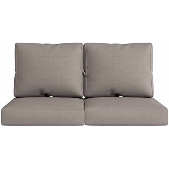 Outdoor Deep Seat Cushion Set with Slipcovers,  Furniture Cushions & Back Pads, Sectional Sofa Bistro Chair Cushion - Coffee, Set of 2$$Garden &