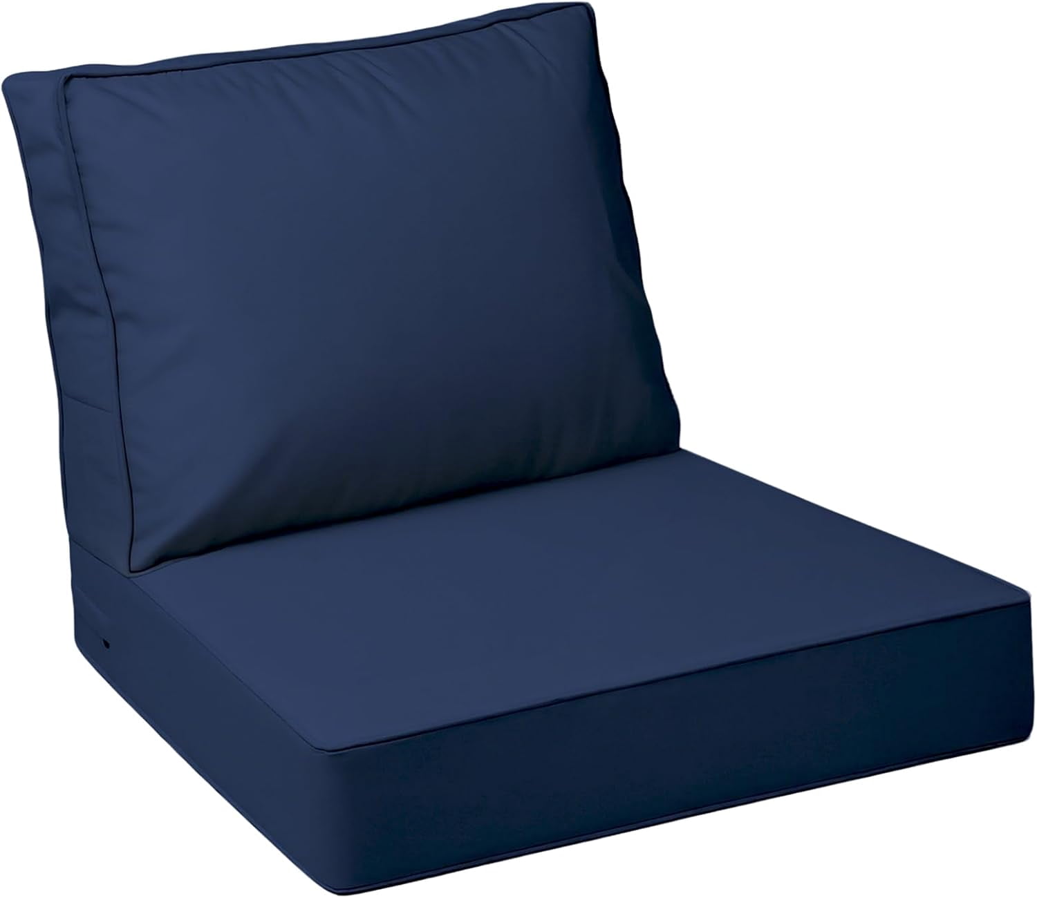 Outdoor Deep Seat Cushions with Double Welted Pillow, Waterproof, Fade-Resistant Patio Furniture Replacement Cushions, 24" x 24" x 5" + 24" x 19", Navy Blue