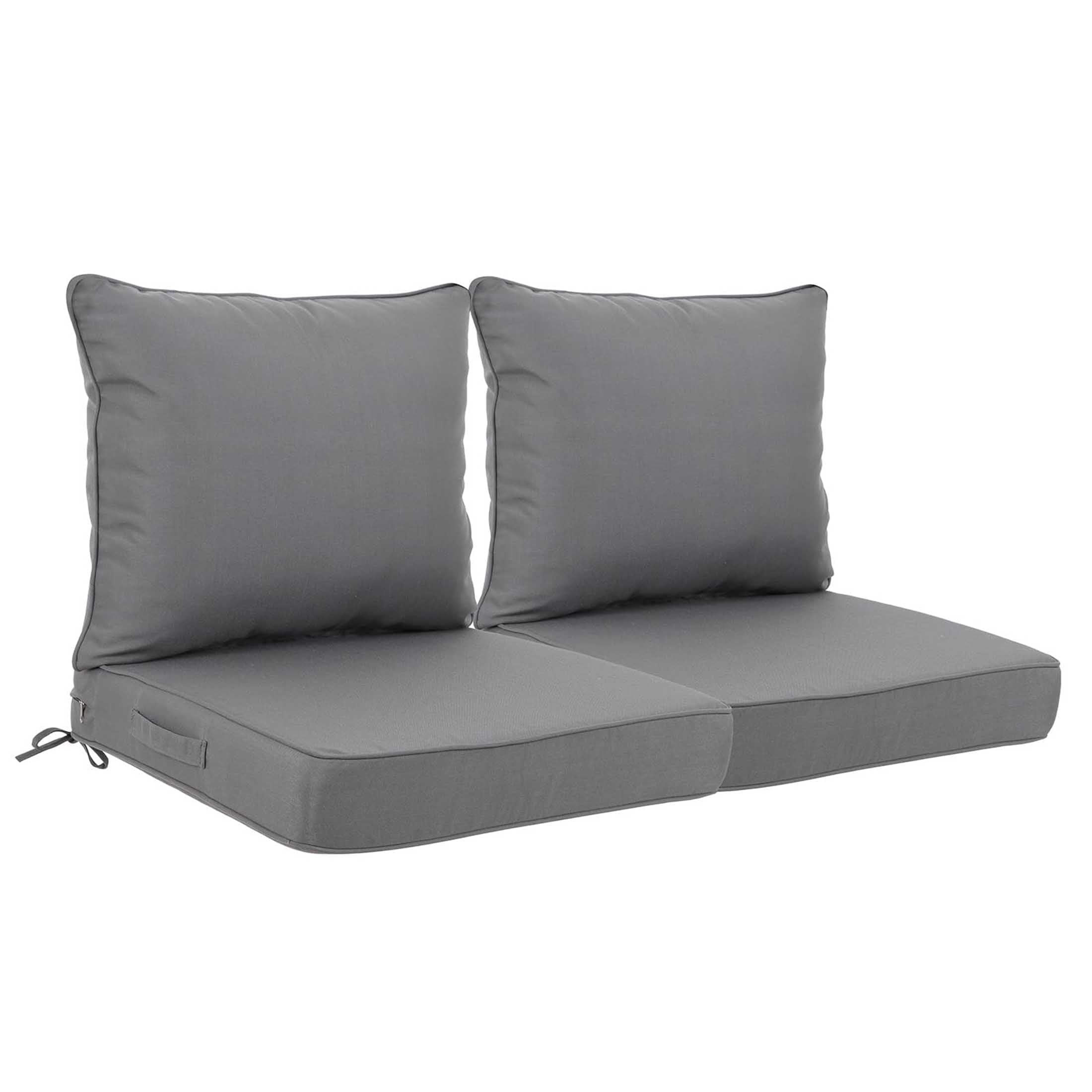 Outdoor Deep Seat Cushions Set of 2 – 24x24 Inch Waterproof Patio Cushions with Removable Covers, Fade-Resistant & Adjustable Straps for Sofa, Chair, Couch – Machine Washable Furniture Cushions