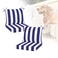 thumbnail image 1 of Outdoor Deep Seat Cushions Set, 24x24x4.3 inch, Fade Resistant, Waterproof Patio Chair Cushion with Backrest(blue white), 1 of 7