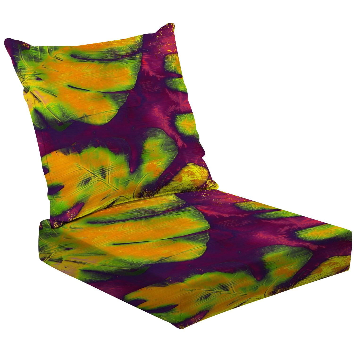 Outdoor Deep Seat Cushions Set Small Leopard Print Print Yellow Jungle ...