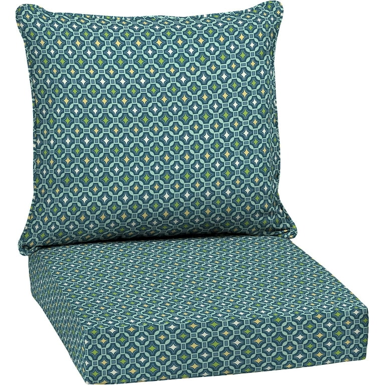 Outdoor Deep Seat Set 24 x 24 Rain Proof Fade Resistant Deep Seat Bottom and Back Cushion 24 x 24 Sapphire Blue Leala Walmart